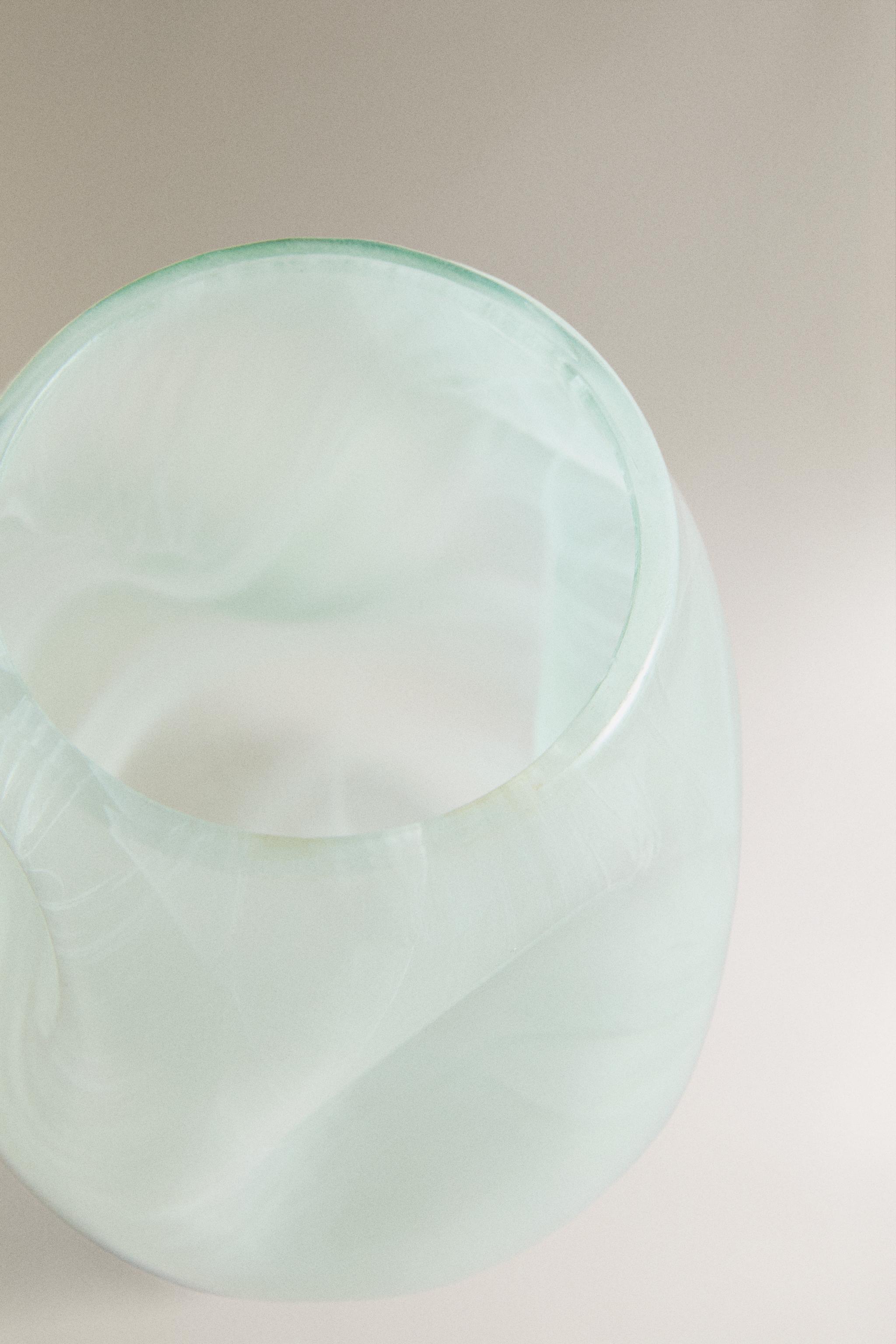 SHADED GREEN GLASS TOOTHBRUSH HOLDER